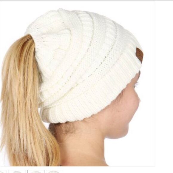 CC  Messy bun ! Ponytail Beanie Hat Cutest - Picture 13 of 16